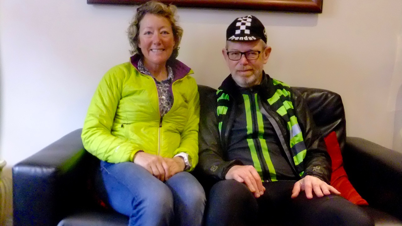 With Catherine at the Iona Inn after the finish. Believe it or not, I've slept for 16 hours by now. At least my cap is the right way round